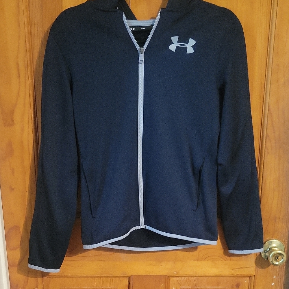 Under Armour BLACK Zip-Up Jacket with White Logo